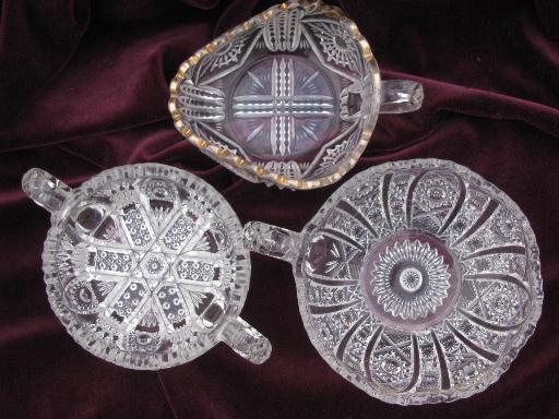 photo of antique vintage pressed pattern glass EAPG lot nappy dishes celery trays #3