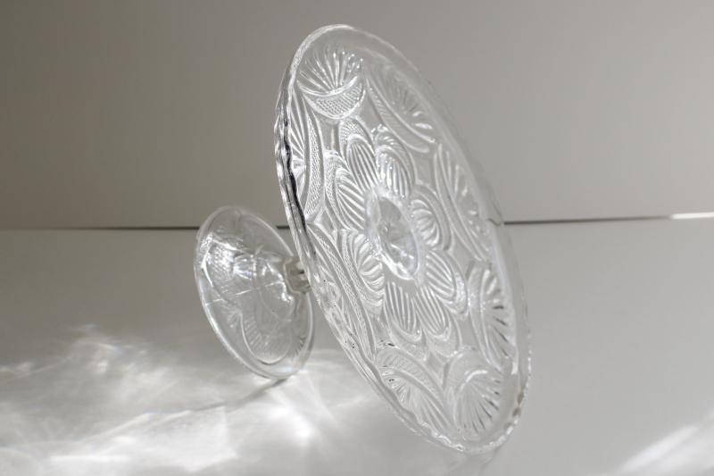photo of antique vintage pressed pattern glass cake stand Higbee New Crescent circa 1890s #6