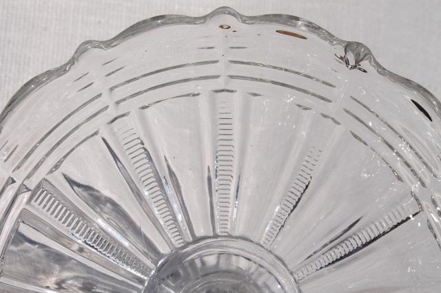 photo of antique vintage pressed pattern glass compote, zipper cross EAPG fruit pedestal bowl #8