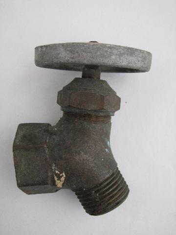 photo of antique vintage red brass water valve spigot with hallmark #1