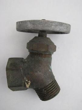 catalog photo of antique vintage red brass water valve spigot with hallmark