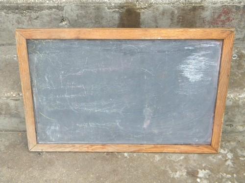 photo of antique vintage schoolhouse chalkboard w/oak frame natural slate #2