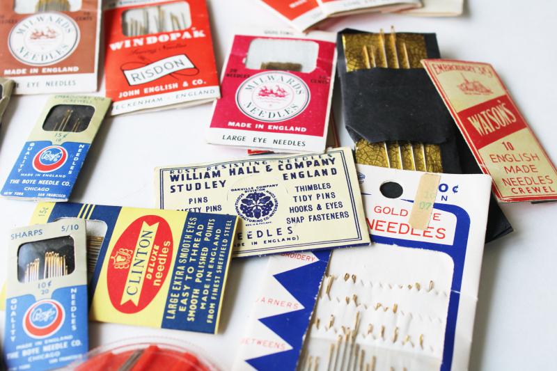 photo of antique & vintage sewing needles, old advertising notions counter packages & needle books #7