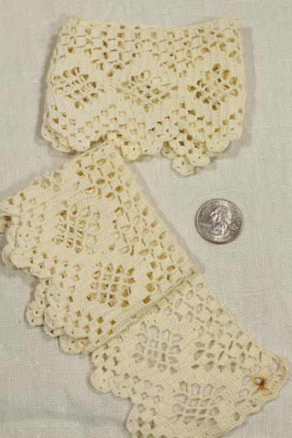 photo of antique vintage sewing trims lace edgings, handmade crochet, tatting, knitted lace #8