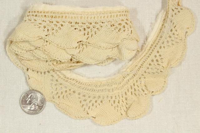 photo of antique vintage sewing trims lace edgings, handmade crochet, tatting, knitted lace #10