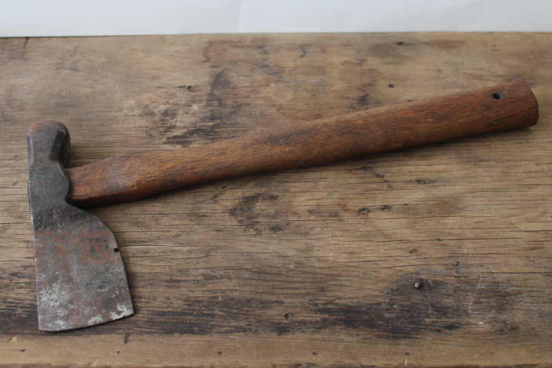 photo of antique vintage shingling hatchet for splitting wood shakes roofing shingles #1