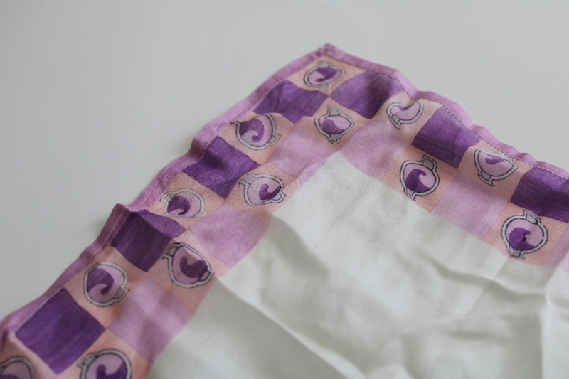 photo of antique vintage silk handkerchiefs, fancy silk hankies & pocket squares 1920s 30s #2