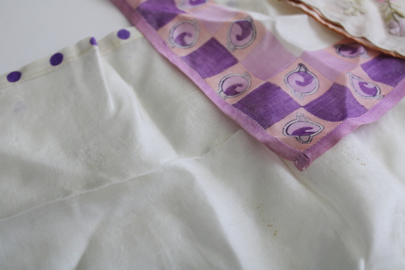 photo of antique vintage silk handkerchiefs, fancy silk hankies & pocket squares 1920s 30s #10