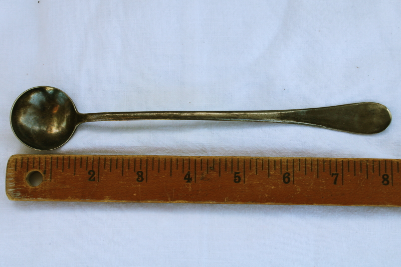 photo of antique vintage silver plate stirrer spoon, long handled spoon w/ 1909 patent date #1