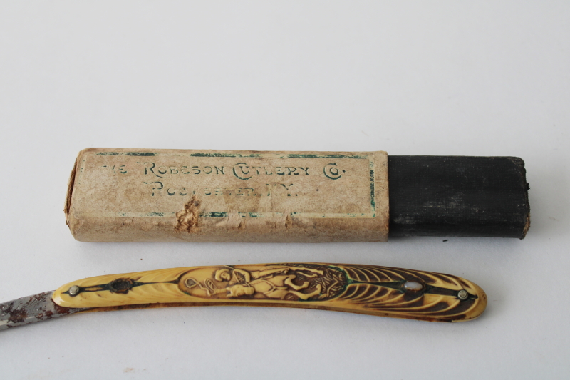 photo of antique vintage straight razors lot, rough as found condition for restoration or parts  #2