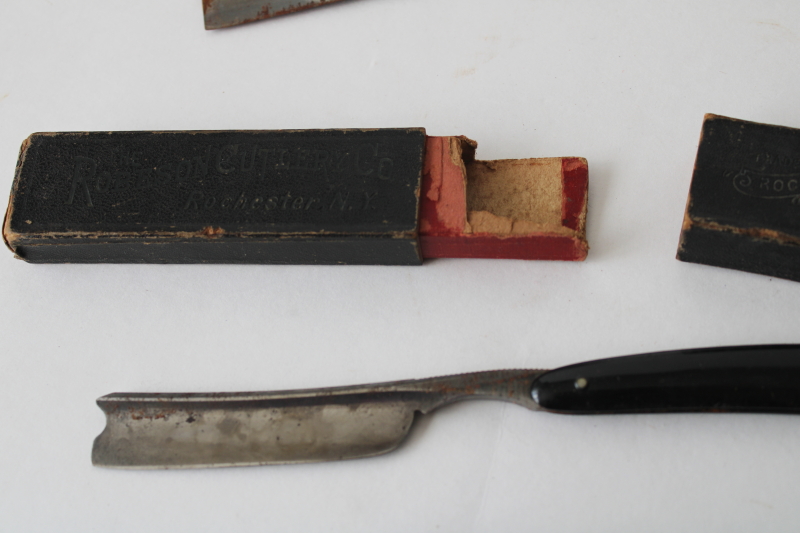 photo of antique vintage straight razors lot, rough as found condition for restoration or parts  #5