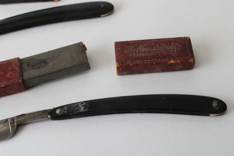 photo of antique vintage straight razors lot, rough as found condition for restoration or parts  #7