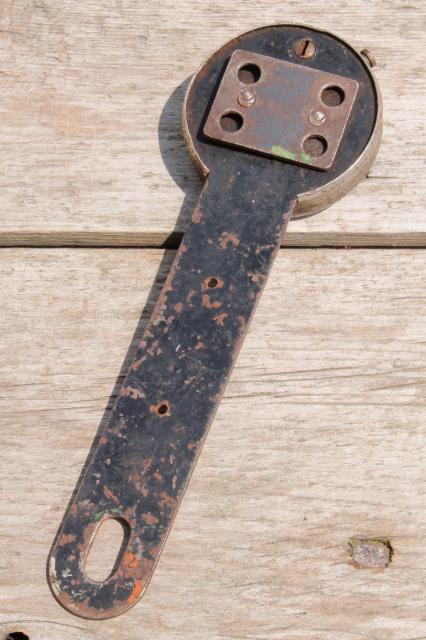 photo of antique vintage trick lock  padlock hasp w/ key puzzle locking hardware #2