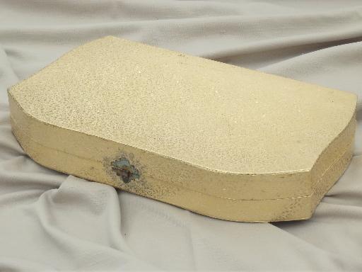 photo of antique vintage vanity case, satin lined box for a dresser set  #1