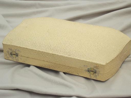 photo of antique vintage vanity case, satin lined box for a dresser set  #5