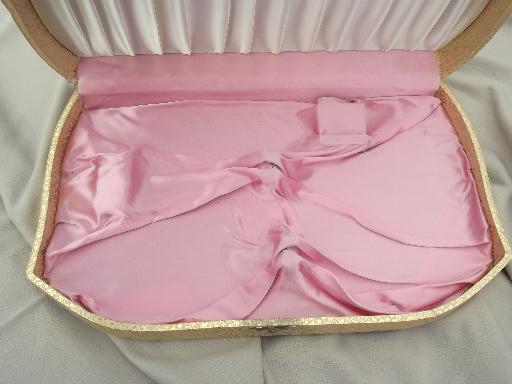 photo of antique vintage vanity case, satin lined box for a dresser set  #9