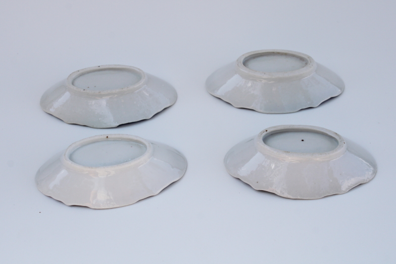 photo of antique vintage violet luster china salt dip dishes, set of four tiny salt cellars #4