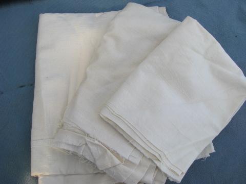 photo of antique vintage white cotton fabric lot, heirloom needlework fabrics #5