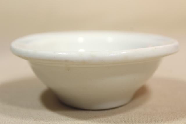 photo of antique vintage white ironstone soap dish, heavy old porcelain china oval bowl #4