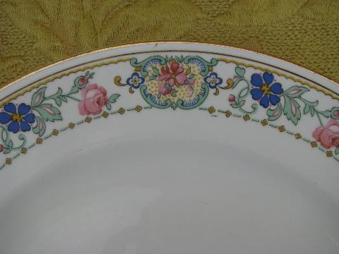 photo of antique vintage wide floral border Pope-Gosser china set for 4 #4