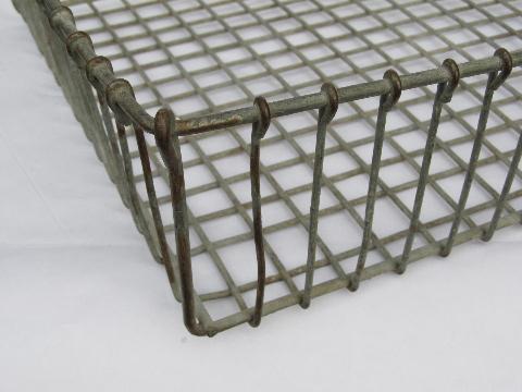 photo of antique vintage wire baker's tray, laundry or linen basket #3