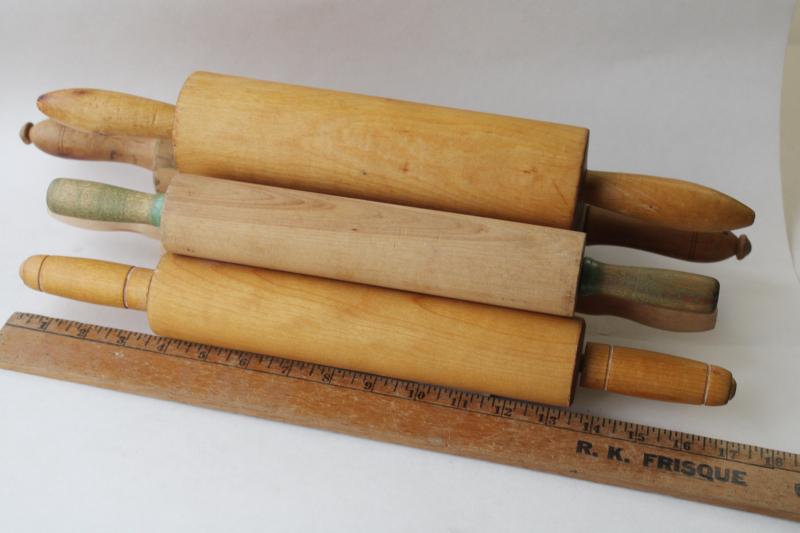 photo of antique & vintage wood rolling pins collection, french country style farmhouse kitchen decor #8