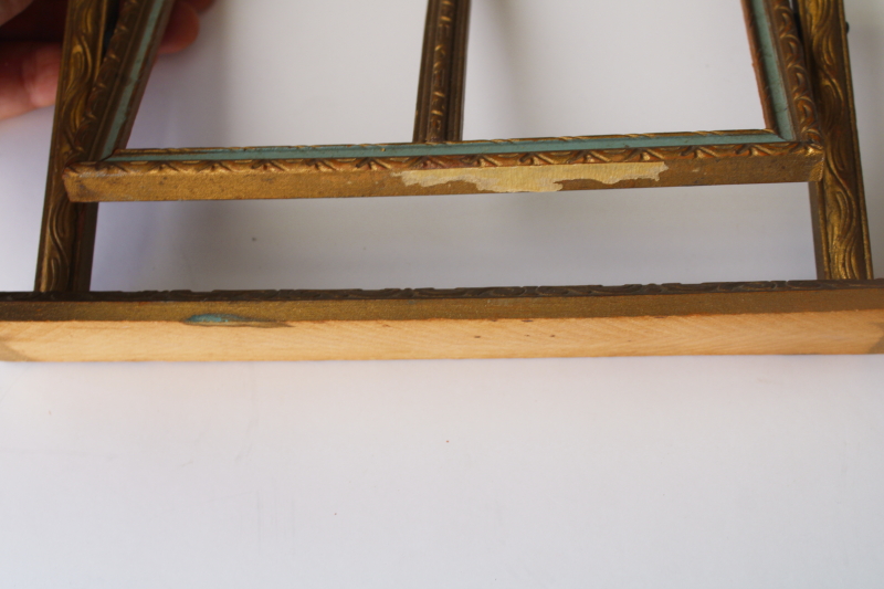 photo of antique vintage wood swivel tilt frame rare double frame for couple portrait photos picture frame  #6