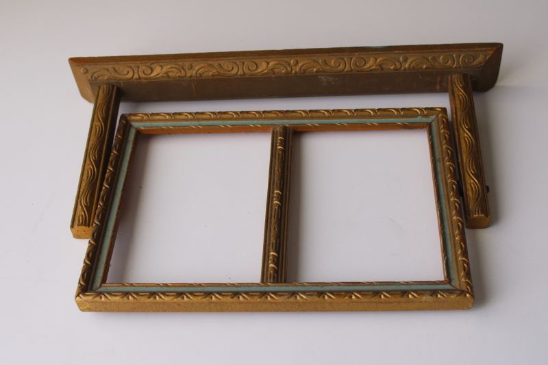 photo of antique vintage wood swivel tilt frame rare double frame for couple portrait photos picture frame  #7