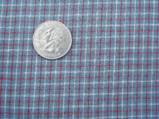 photo of antique & vintage work shirt fabric, old indigo blue shirting lot #2