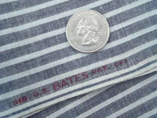 photo of antique & vintage work shirt fabric, old indigo blue shirting lot #6