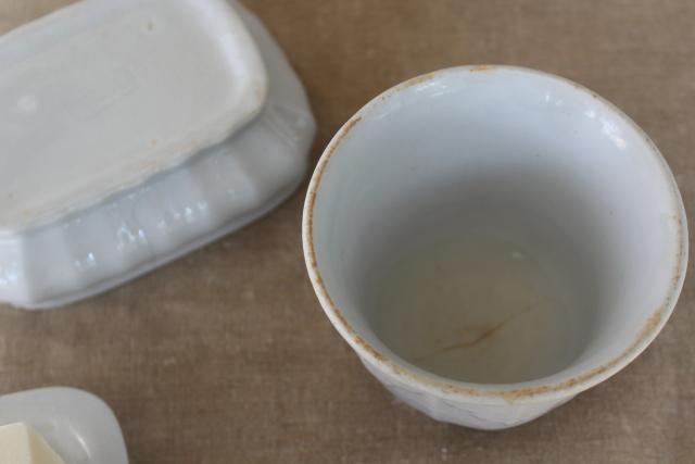 photo of antique white Wedgwood ironstone china soap dish and cup or toothbrush vase #7