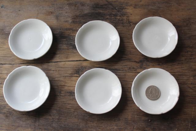 photo of antique white china butter pats or tiny plates, early 1900s vintage Johnson Brothers #1