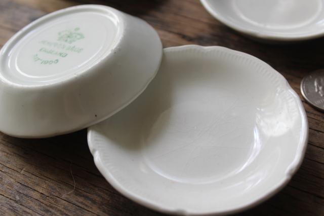 photo of antique white china butter pats or tiny plates, early 1900s vintage Johnson Brothers #2