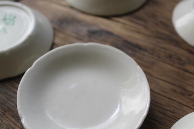 photo of antique white china butter pats or tiny plates, early 1900s vintage Johnson Brothers #5