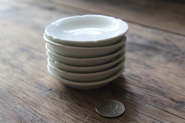 photo of antique white china butter pats or tiny plates, early 1900s vintage Johnson Brothers #7