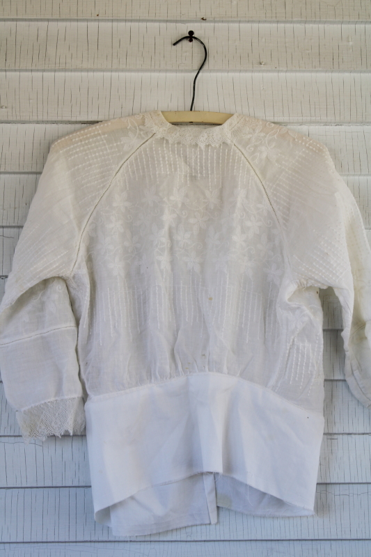 photo of antique white cotton ladies blouses camisole & waists, middy shirt Edwardian vintage early 1900s #5