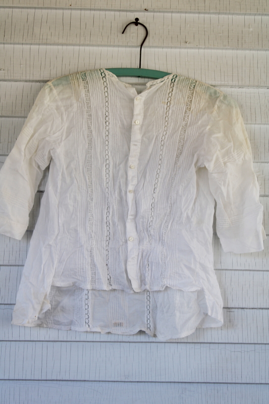 photo of antique white cotton ladies blouses camisole & waists, middy shirt Edwardian vintage early 1900s #13