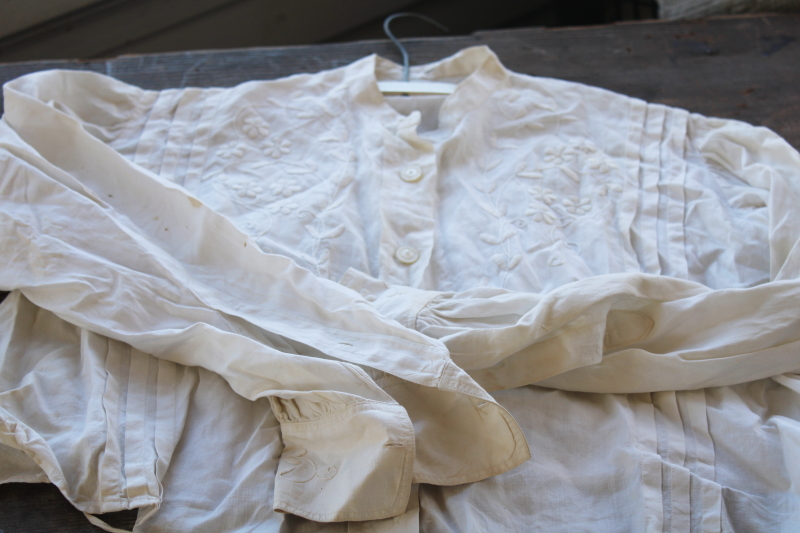 photo of antique white cotton ladies blouses camisole & waists, middy shirt Edwardian vintage early 1900s #17