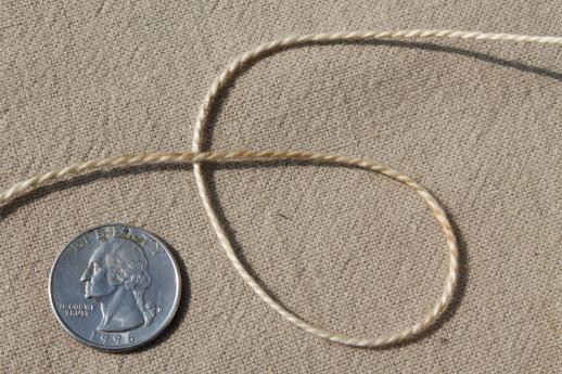 photo of antique white & cream colors primitive grubby old spools of vintage cotton cord thread #8