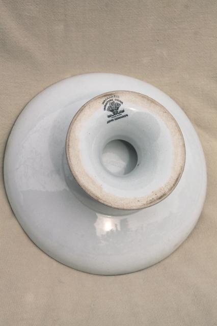 photo of antique white ironstone china John Edwards England pedestal dish, compote bowl centerpiece  #9