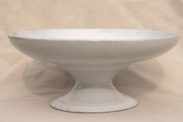 catalog photo of antique white ironstone china John Edwards England pedestal dish, compote bowl centerpiece 