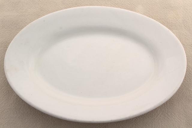 photo of antique white ironstone china butter plate, oval tray, tiny platter or soap dish #1