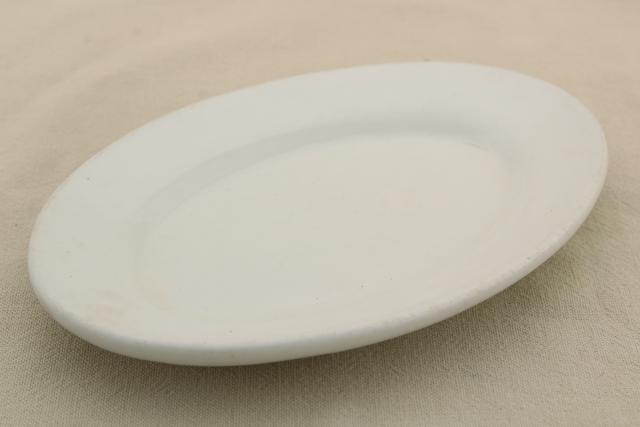 photo of antique white ironstone china butter plate, oval tray, tiny platter or soap dish #2