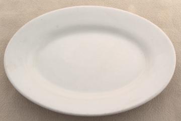 catalog photo of antique white ironstone china butter plate, oval tray, tiny platter or soap dish