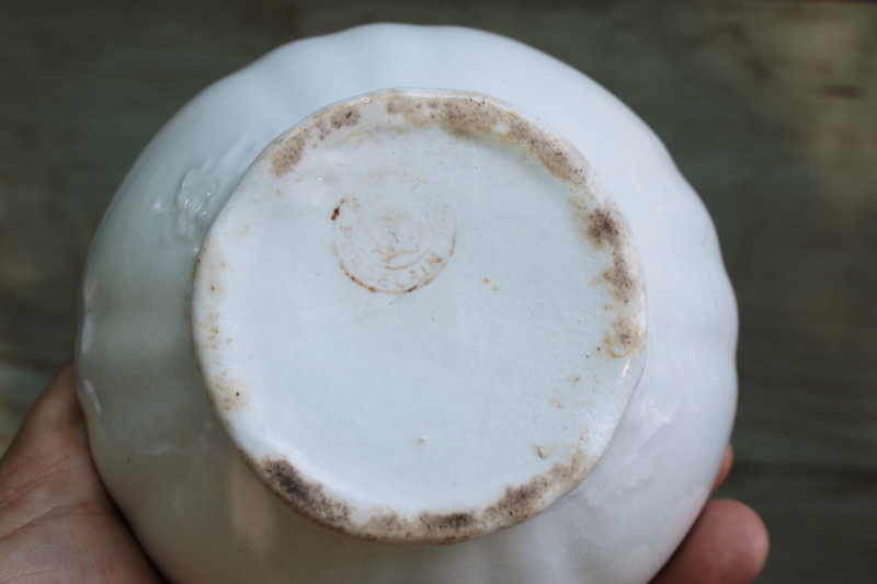 photo of antique white ironstone china pitchers large creamers shabby vintage farmhouse decor #9