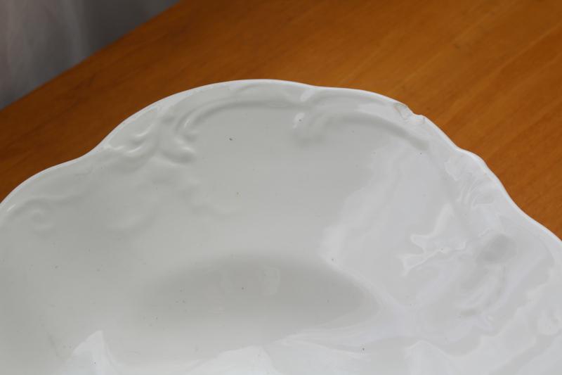 photo of antique white ironstone china platter, huge serving tray for roast or turkey #4