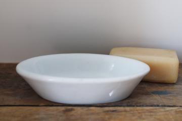 catalog photo of antique white ironstone china soap dish with nice deep shape, Alfred Meakin early 1900s vintage 