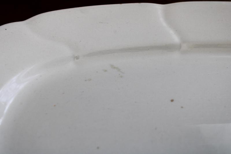 photo of antique white ironstone platter, Bishop & Stonier England, turn of the century vintage #2