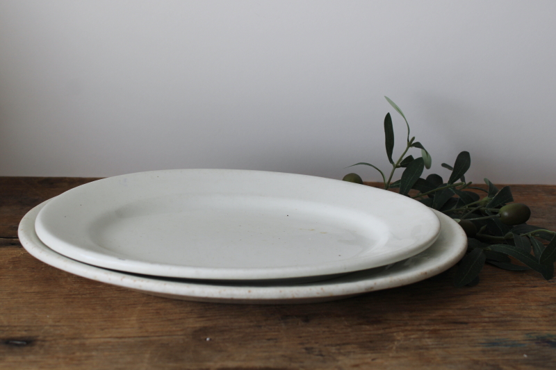 photo of antique white ironstone platters, early 1900s vintage Greenwood china  #1