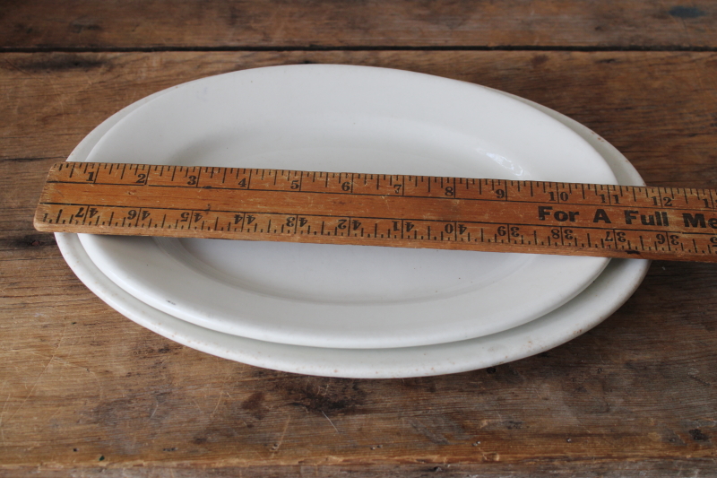 photo of antique white ironstone platters, early 1900s vintage Greenwood china  #2